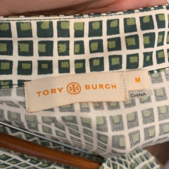 *TORY BURCH* 100% Silk V-Neck Printed Dress - Picture 9 of 10